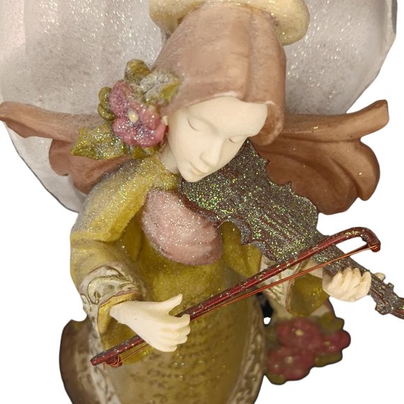 Enesco Foundations Angel Playing Violin Christmas Angel Figurine - Picture 6 of 11